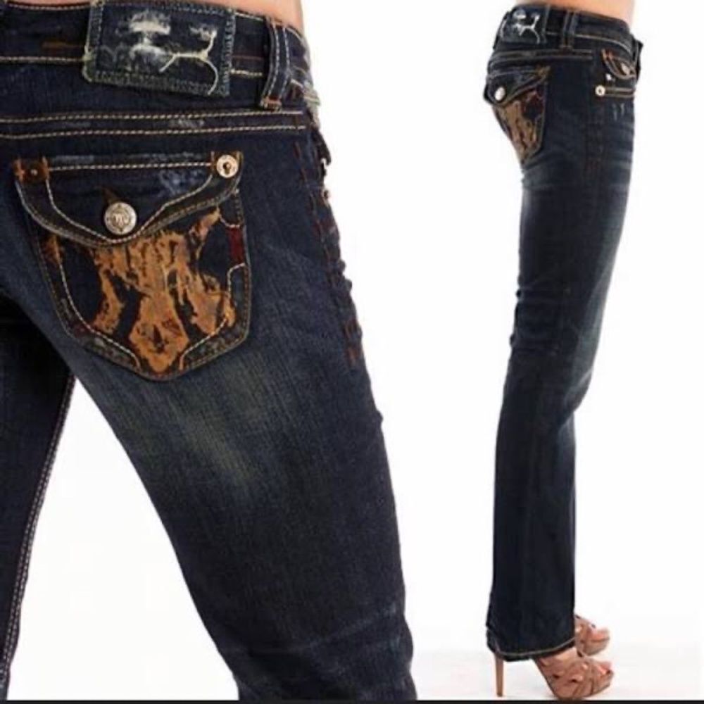 MEK Denim Santiago Distressed Straight Leg Jeans Sz 28 X 34 Long